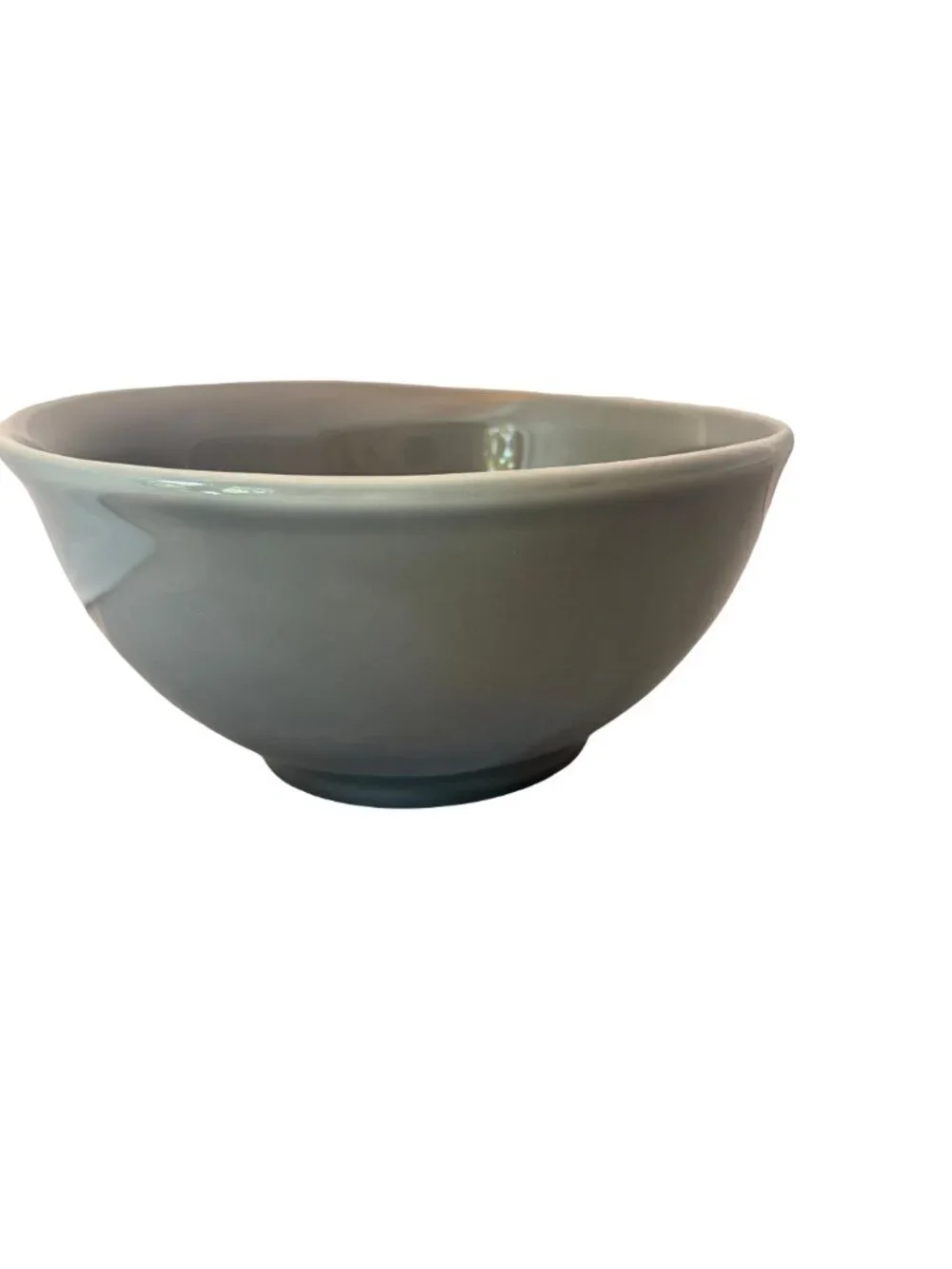 Williams Sonoma Gray Oval Ceramic Batter Bowl Pouring Spout Stoneware Prep